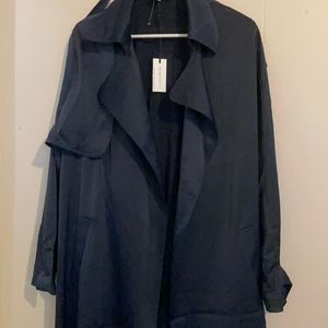 NWOT RACHEL ZOE NAVY OPEN TRENCH COAT JACKET M